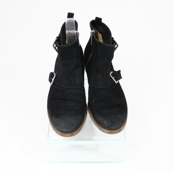 Michael Kors Boots sz 6.5 Women Double Monk Strap Booties Black Shoes - Picture 4 of 12